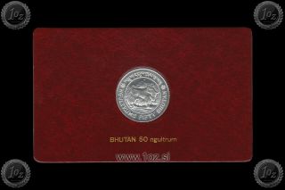 Fao / Bhutan 50 Ngultrum 1981 (f.  A.  O. ) Silver Commemorative Coin Coincard
