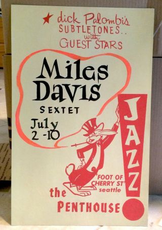 Miles Davis Rarest Jazz Vintage Concert Poster 1960s