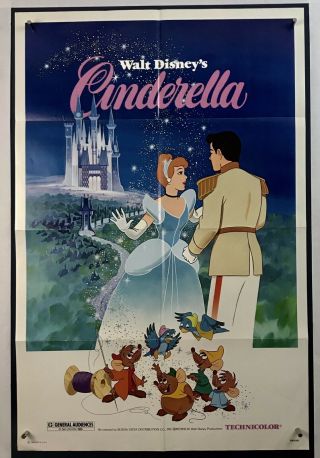 Cinderella Movie Poster (fine) One Sheet 1981 Rerelease Walt Disney 3449