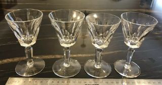 Vintage Set Of Four Waterford Crystal Sheila Port Or Large Sherry Glasses