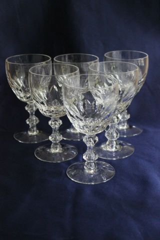 Bohemia Czech Clear Crystal Cordial Glasses Set Of 6 W/ Ball Stems