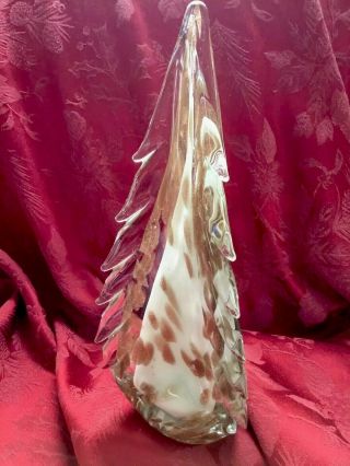 Near Flawless Stunning Murano Italy Glass 12” Crystal Christmas Tree Sculpture A