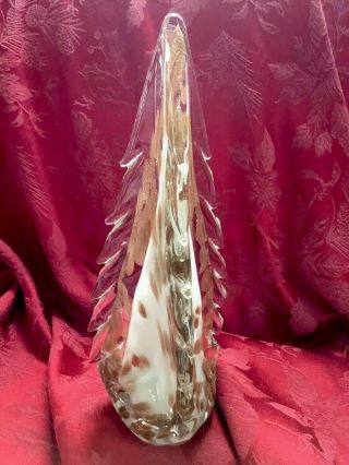 Near FLAWLESS Stunning MURANO Italy Glass 12” Crystal CHRISTMAS TREE Sculpture A 2