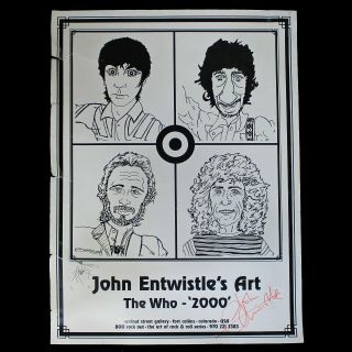 John Entwistle Art The Who 2000 Autographed Poster -