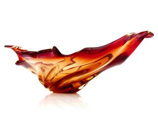 Massive Murano Wide Wing Royal Majesty Of Glass Freeform Art Glass Dish