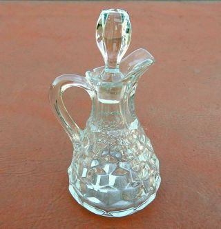 Fostoria Elegant Clear Glass American Oil Cruet With Stopper Vintage Mid Century
