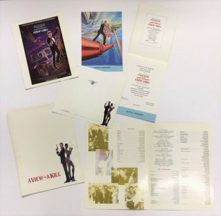 View To A Kill 1985 Advance Movie Promo Items - Collectables Hollywood Posters