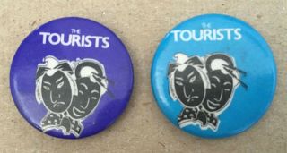Tourists Set Of X2 Rare Badges Pins Annie Lennox Eurythmics 1980 Memorabilia Job
