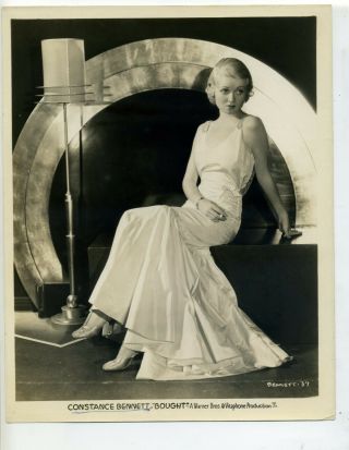 Constance Bennett With Cigarette In " Bought " 1931 Vintage Studio Publicity Photo