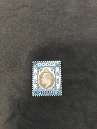 Hong Kong Stamp [ Pre 1997] Edward Vii 1905 3$ Slate & Dull Blue Sg 88 Mnh