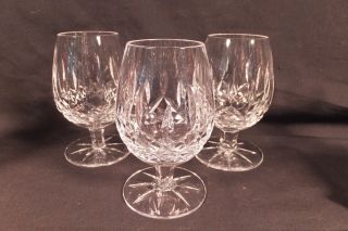 Set Of 3 Waterford Crystal Lismore Small Brandy Goblets 4 1/2 " Tall