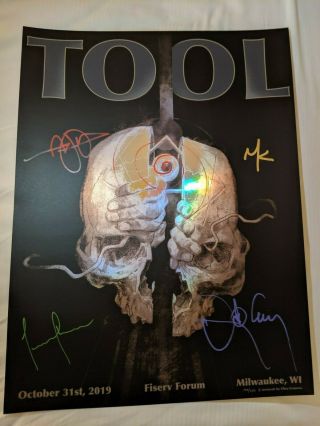 Tool Signed Doodle Poster - 10/31/19 - Milwaukee Fiserv Forum - Rare