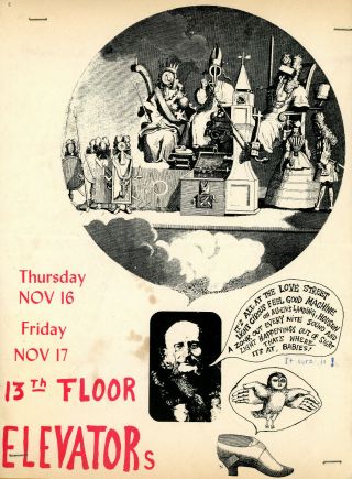 13th Floor Elevators Poster,  Love Street Light Circus Feel Good Machine,  1967