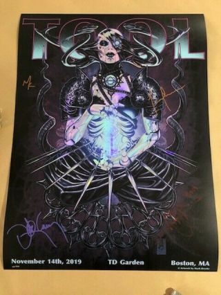 Tool Poster Autographed Boston Fear Inoculum 11/14/19.  45/650.