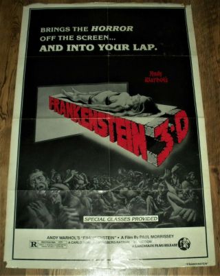 Vintage C.  1973 Andy Warhol Frankenstein 3 - D Horror Movie Poster Vafo