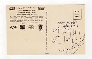 Gypsy Rose Lee Burlesque Hollywood Stripper Autograph Hand Signed Postcard