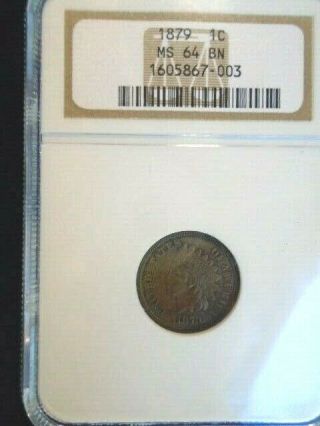 1879 Indian Head Cent Ngc,  Ms - 64bn,  Coin