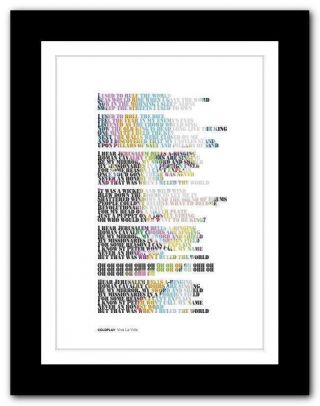❤ Coldplay Viva La Vida ❤ Song Lyrics Poster Art Edition Typography Print 24