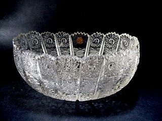 Bohemian Queen Lace Hand Cut Crystal Oval Bowl - - Jardiniere
