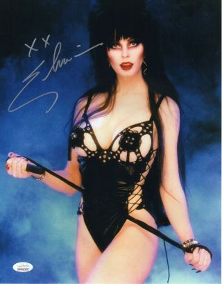 Elvira Autograph 11x14 Photo Mistress Of The Night Signed Jsa