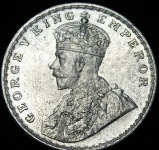 1917 British India One Rupee Uncirculated Silver Coin A41 - 814
