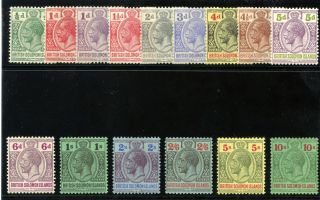 Solomon Islands 1922 Kgv Set Complete Mlh.  Sg 39 - 52.