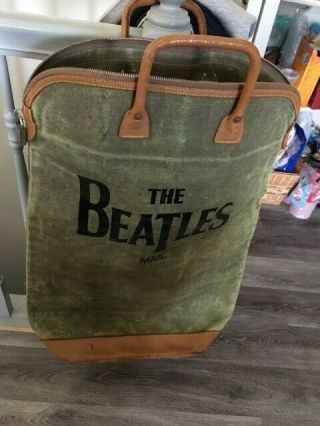 Unique Vintage/antique Abercrombie Fitch Beatles Leather & Canvas Mail Bag