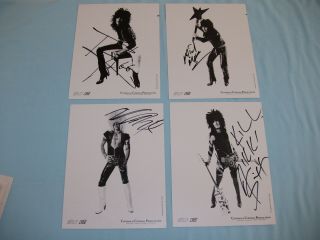 Motley Crue Too Fast For Love Leathur Records Signed Promo Pictures
