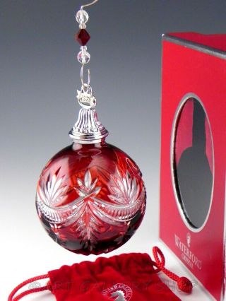 Waterford Christmas Ornament 135438 Winter Wonderland Ruby Red Ball 2005 Box