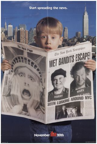 Home Alone 2: Lost In York 1992 27x39.  75 Orig Movie Poster Fff - 69191