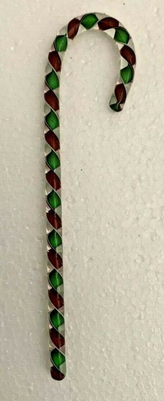 Robert Kahl Blown Glass Green and Red Candy Cane 7 inch in Gift Box 2