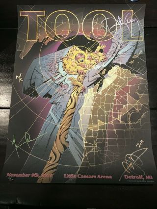 Tool Concert Signed Tour Poster Detroit 11/9/19 Little Caesars Arena Limited