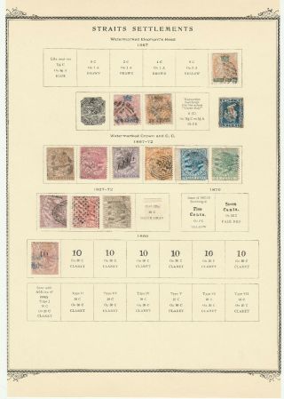 Straits Settlements Queen Victoria On Three Scott Pages.