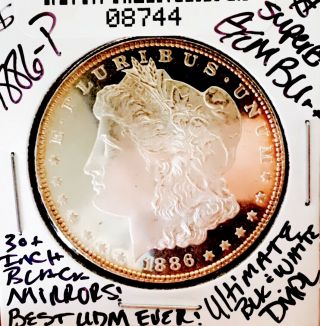 1886 P Morgan Dollar Gem Bu,  30,  Inch Mirrors Best Dmpl Ever Nr 08744