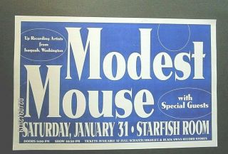 Modest Mouse 1998 Concert Poster Indie Alternative Art Rock Marr