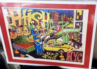 Phish Poster Screen Print Pollock Msg Framed 2009 Nye Nyc Madison Square Garden