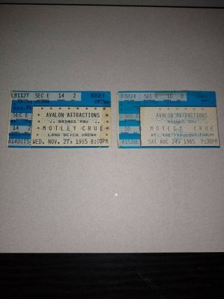 Motley Crue Concert Ticket Stub Theatre Of Pain Rock Concert Tour Vintage 80s
