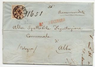 1859 Italy Lombardy - Venetia Registered Cover,  Scarce 30c Stamps,  Wow