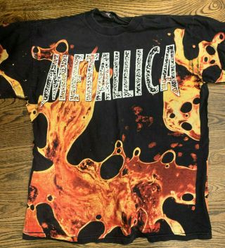 Metallica Load All - Over Print Tour Shirt 1996 Size Xl Rare No Cd Iron Maiden