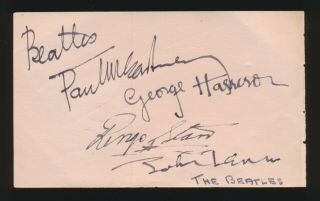 Beatles Stunning Vintage Mid 1963 Fully Signed Beatles Autograph Book Page