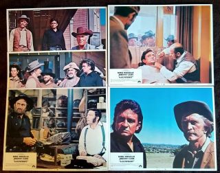 A Gunfight 1971 Lobby Card Set Of 5 - Johnny Cash Kirk Douglas Western