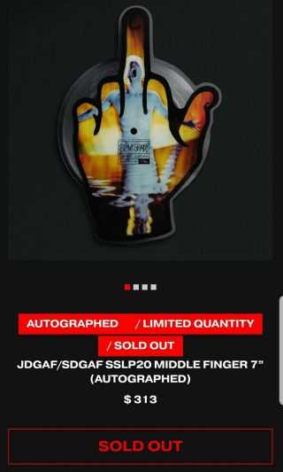 Confirmed Eminem Slim Shady Jdgaf/sdgaf Sslp20 Midde Finger 7 " Signed Vinyl