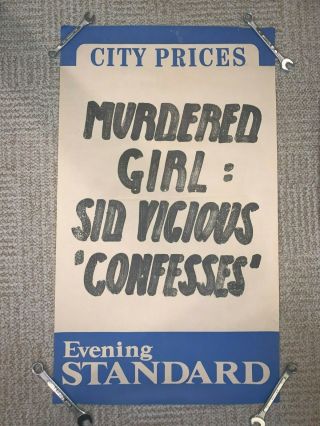Sid Vicious Evening Standard Poster (sex Pistols Ephemera)