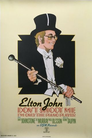 Rare 1972 Uk - Elton John Promo Poster - Don 