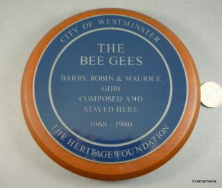 Bee Gees Ltd Edn Of 250 Plaque.  Heritage Foundation London W1.  Signed Robin Gibb