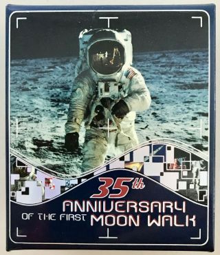 2004 35th Anniversary Of The First Moon Walk,  1 Oz Silver,  Hologram And