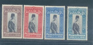 Egypt - 1929 The 9th Anniversary Of The Birth Of Crown Prince Sc 155 - 158 Mnh