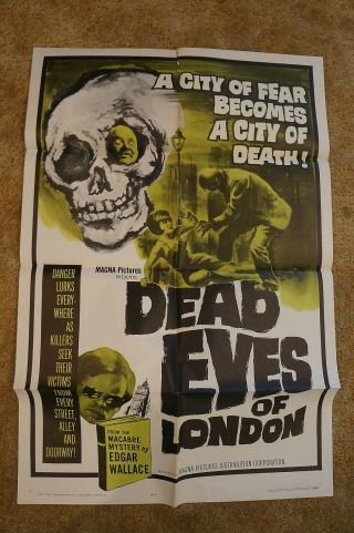 Dead Eyes Of London Alfred Vohrer Klaus Kinski Horror One Sheet 1965