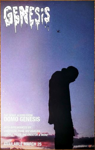 Domo Genesis 2016 Ltd Ed Rare Poster Odd Future Ofwgkta Tyler The Creator Hodgy