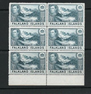 Falkland Islands 1/ - 2nd Printing 158a Block Of 6,  Verified Mnh Cond.